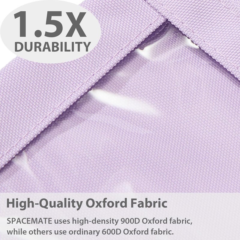 SPACEMATE 2 Pack Binder Pencil Pouch Case Box Bag for 3 Ring Binder School Supplies Girls Boys Kids, Clear Preppy Stuff Large Aesthetic Pen Organizer, Back to College Stationary, Light Purple - Image 3